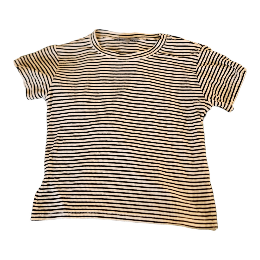 Don't Ask Why Small Short Sleeve Black And White Striped Shirt